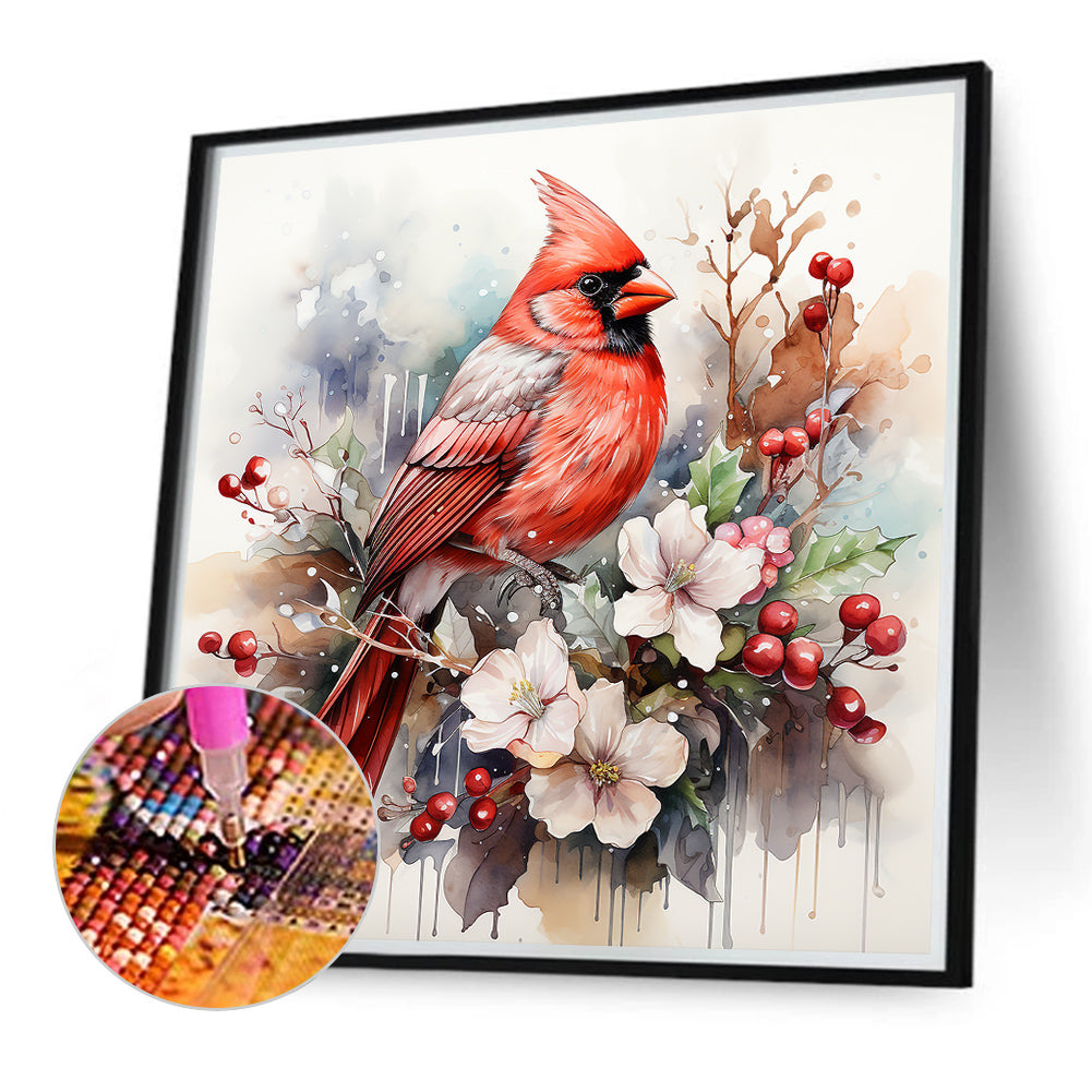 Cardinal On Tree Branch - Full Round Drill Diamond Painting 40*40CM