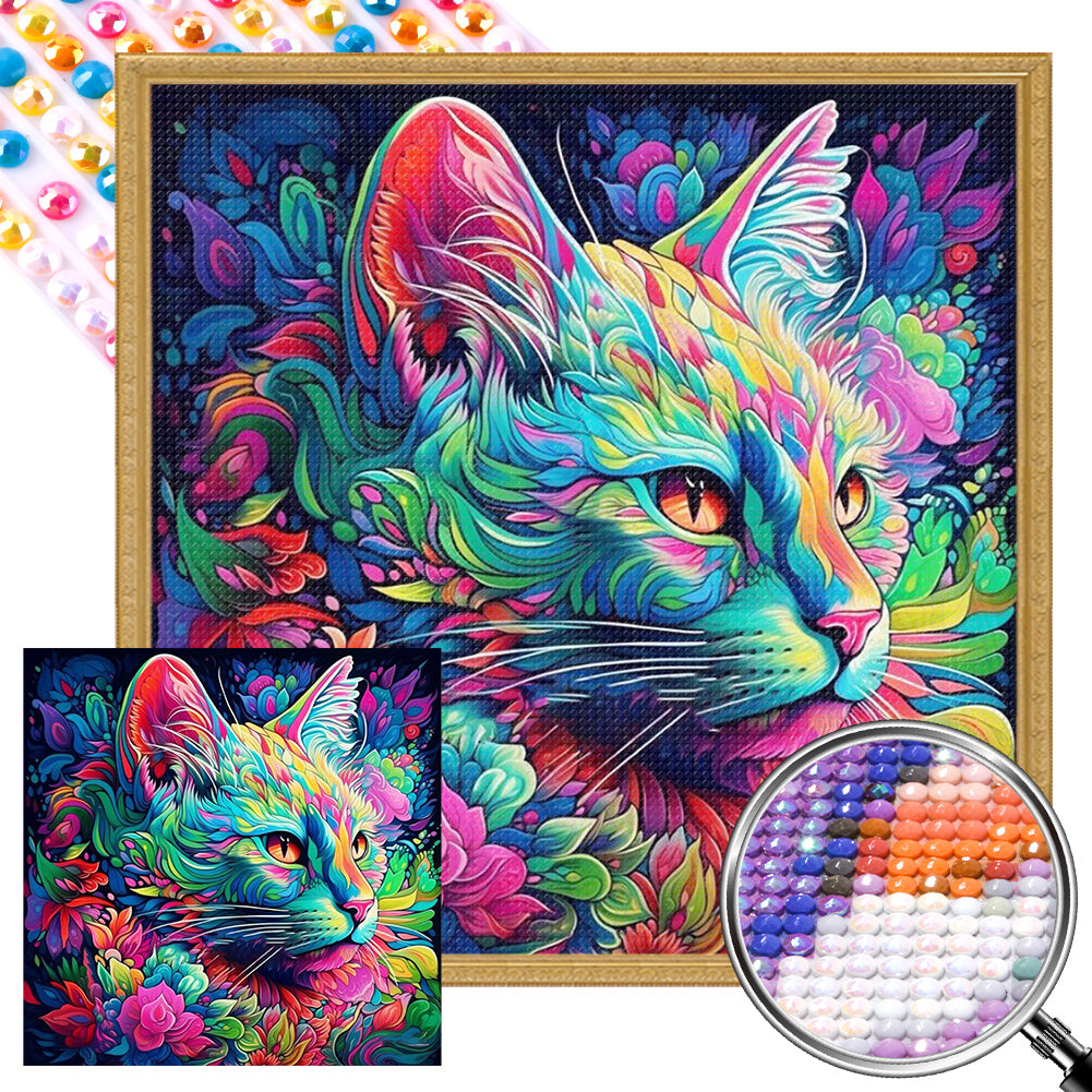 Cat - Full AB Dril Round Diamond Painting 40*40CM