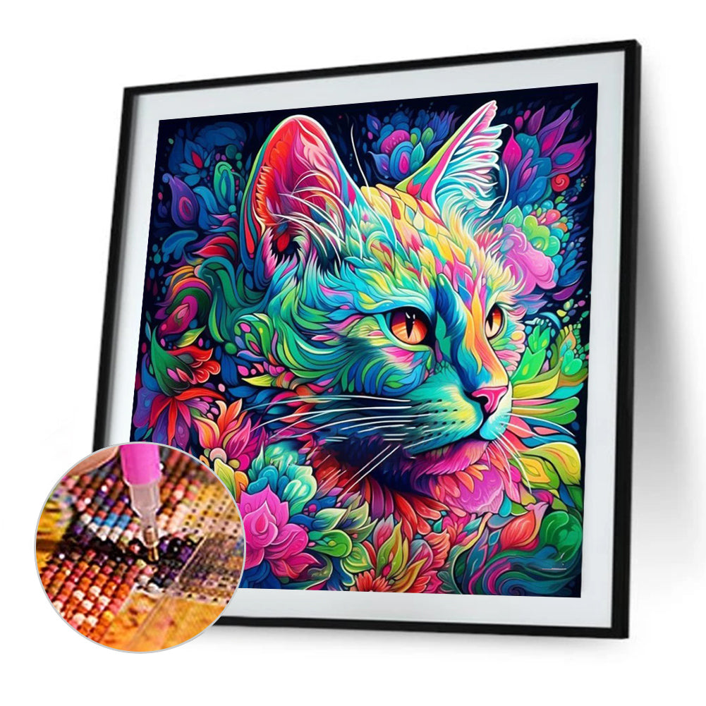 Cat - Full AB Dril Round Diamond Painting 40*40CM