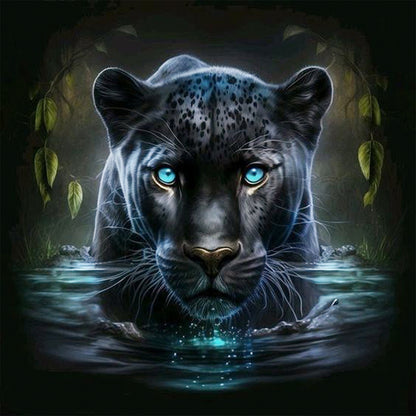 Black Panther - Full AB Dril Round Diamond Painting 40*40CM