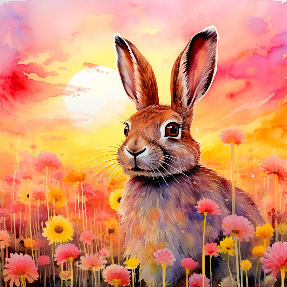 Daisy And Rabbit - Full Round Drill Diamond Painting 40*40CM