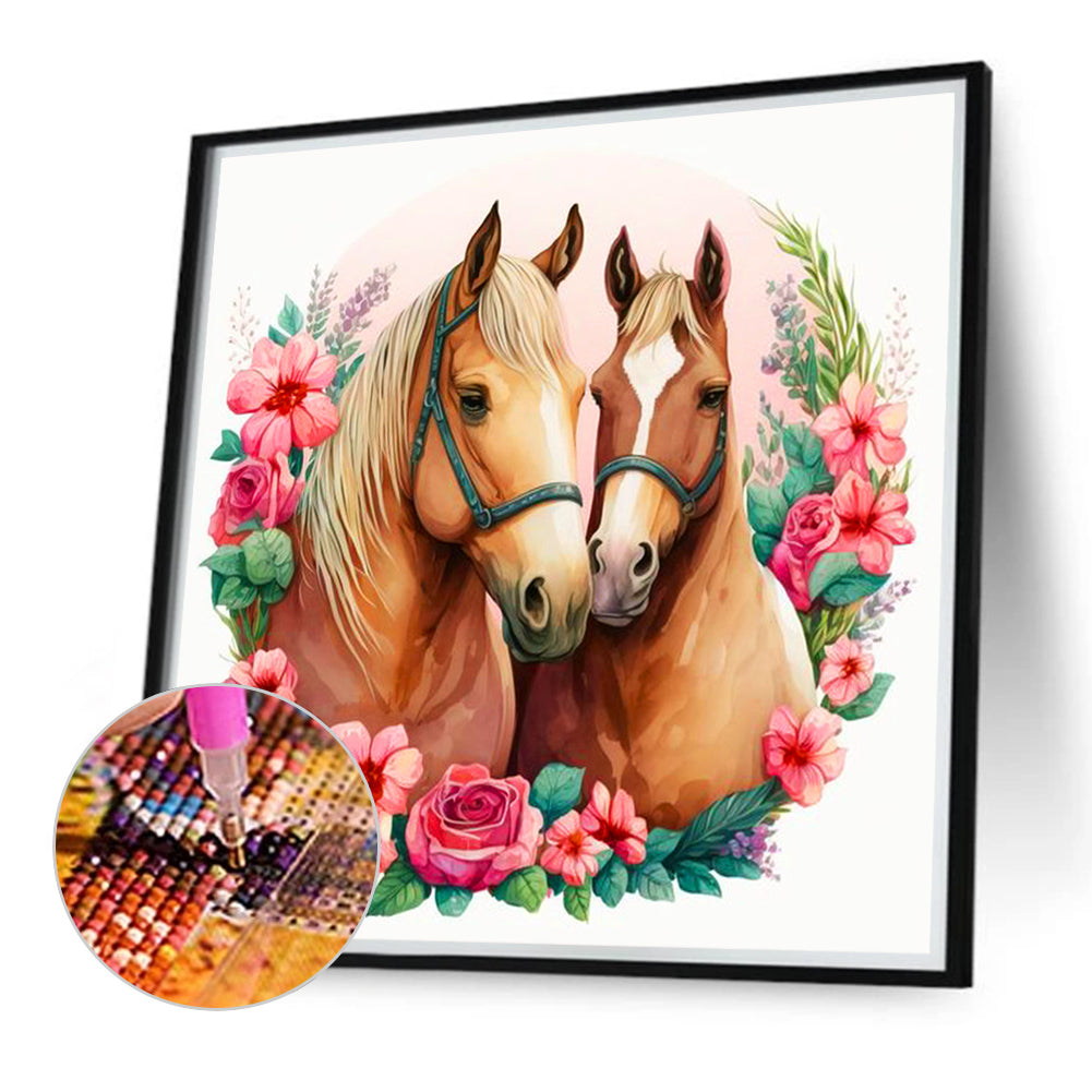 Horse - Full Round Drill Diamond Painting 40*40CM