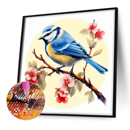 Blue Bird On Flower Branch - Full Round Drill Diamond Painting 40*40CM