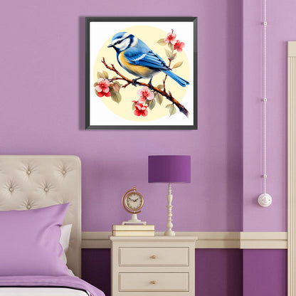 Blue Bird On Flower Branch - Full Round Drill Diamond Painting 40*40CM