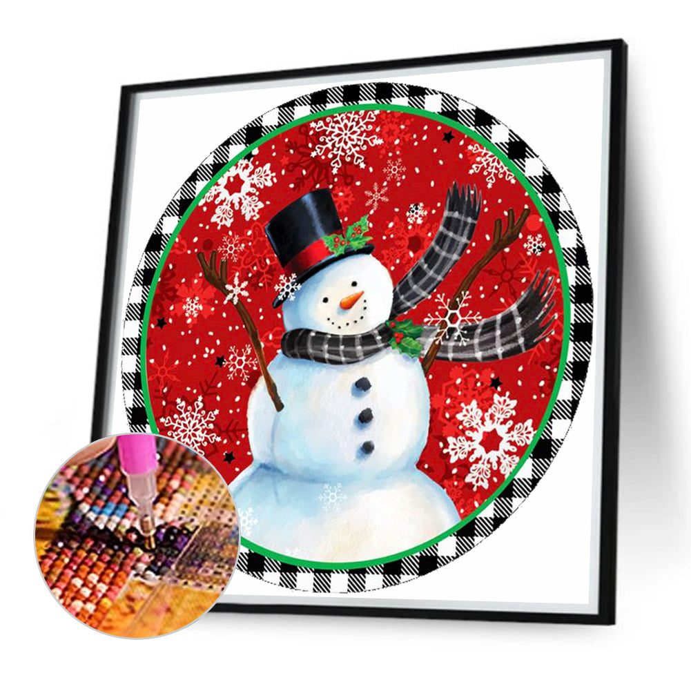 Christmas Double Snowman - Full Round Drill Diamond Painting 40*40CM