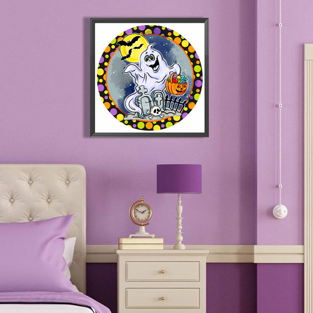 Halloween Cute Ghost - Full Round Drill Diamond Painting 40*40CM