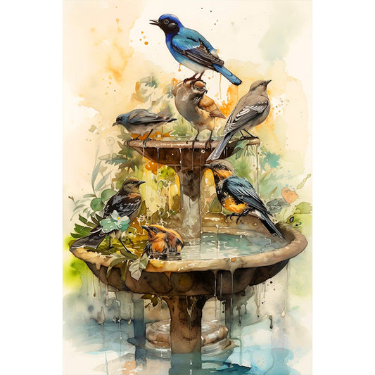 Birds Playing In The Spring - Full Round Drill Diamond Painting 40*60CM