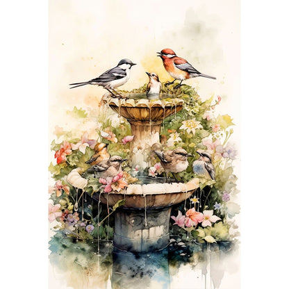 Birds Playing In The Spring - Full Round Drill Diamond Painting 40*60CM