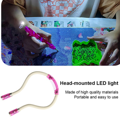 Diamond Painting LED Headlamp Neck Reading Light for /Knitting/Camping/Repairing