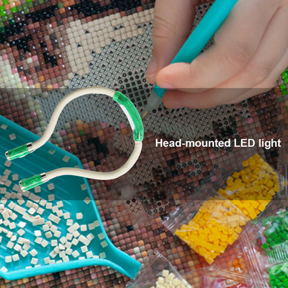 Diamond Painting LED Headlamp Neck Reading Light for /Knitting/Camping/Repairing