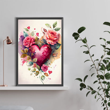 Love Rose - Full Round Drill Diamond Painting 40*60CM