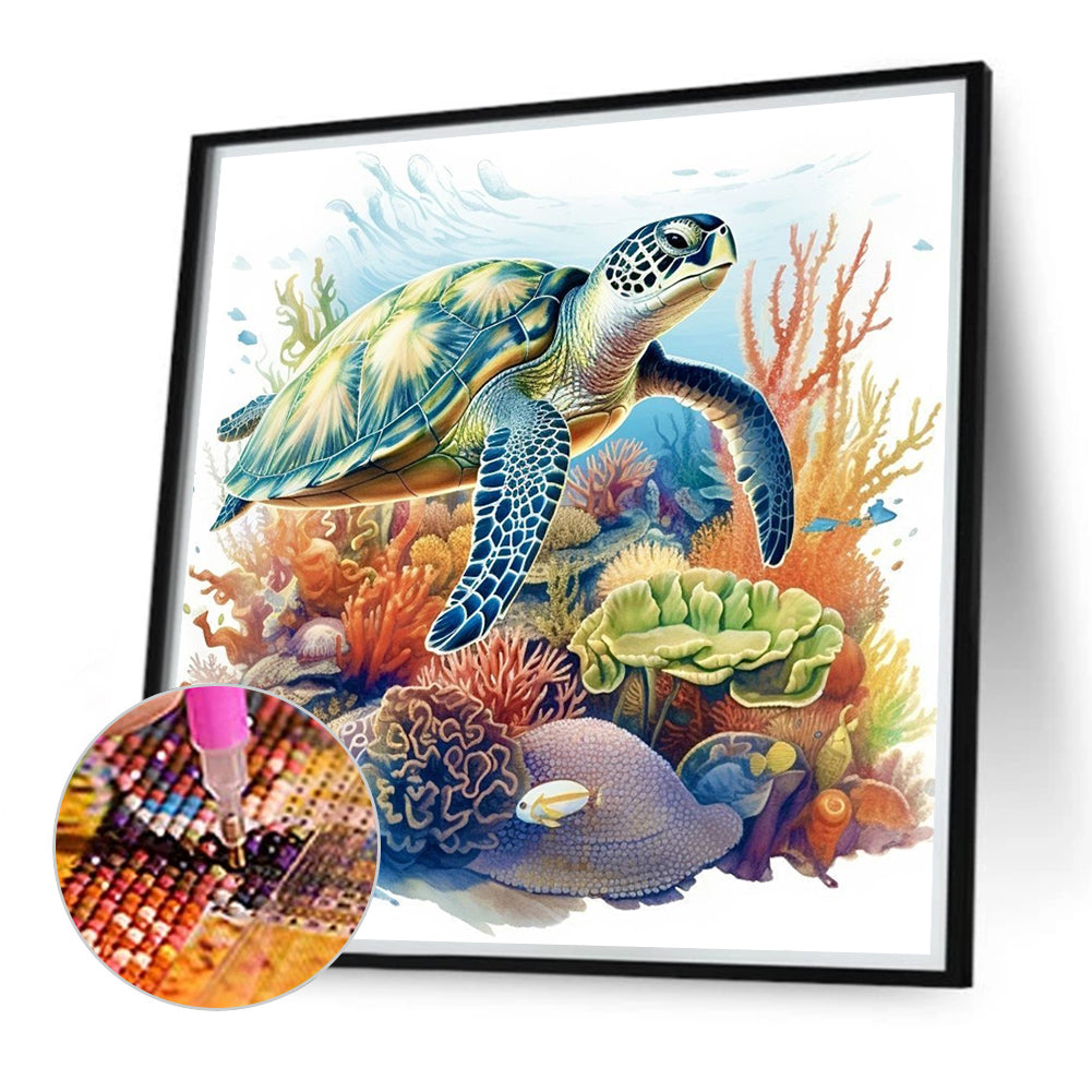 Sea Turtle - Full Round Drill Diamond Painting 40*40CM