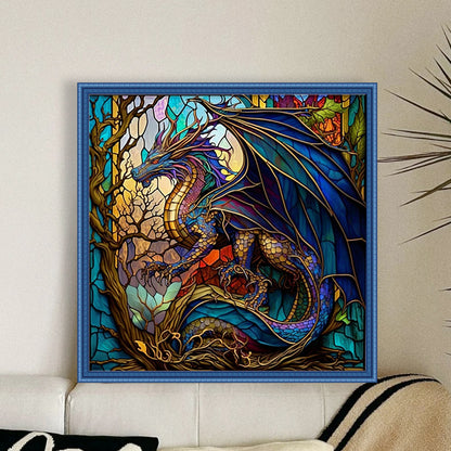 Glass Painting-Pterosaur - 11CT Stamped Cross Stitch 50*50CM