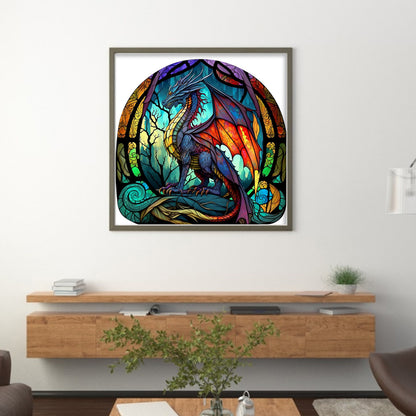 Glass Painting-Pterosaur - 11CT Stamped Cross Stitch 50*50CM