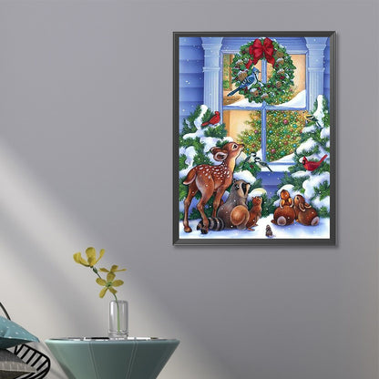 Forest Animals And Christmas - Full Round Drill Diamond Painting 45*60CM