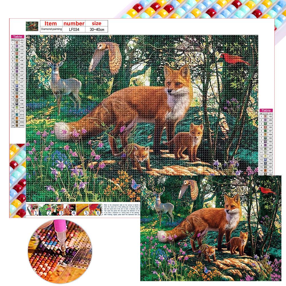 Forest Fox - Full Square Drill Diamond Painting 40*30CM