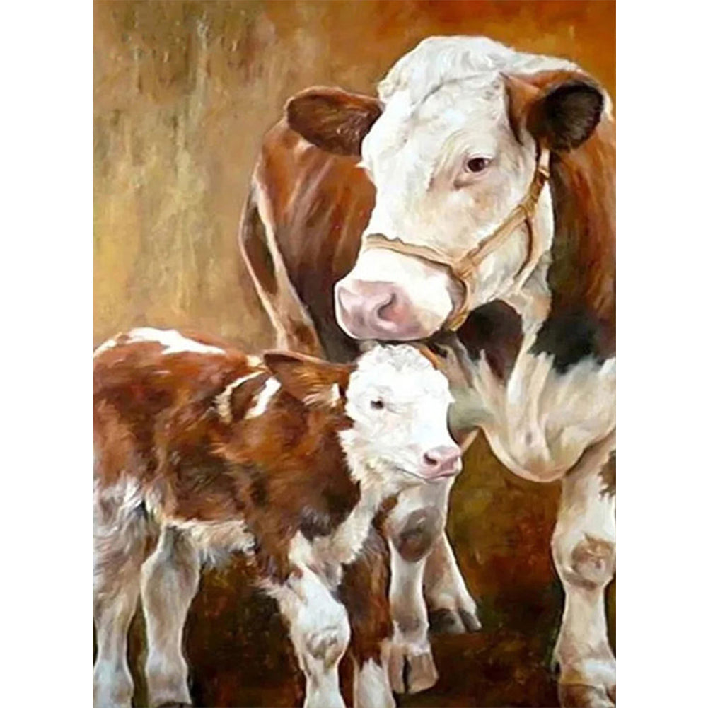 Two Cows - Full AB Dril Round Diamond Painting 45*60CM