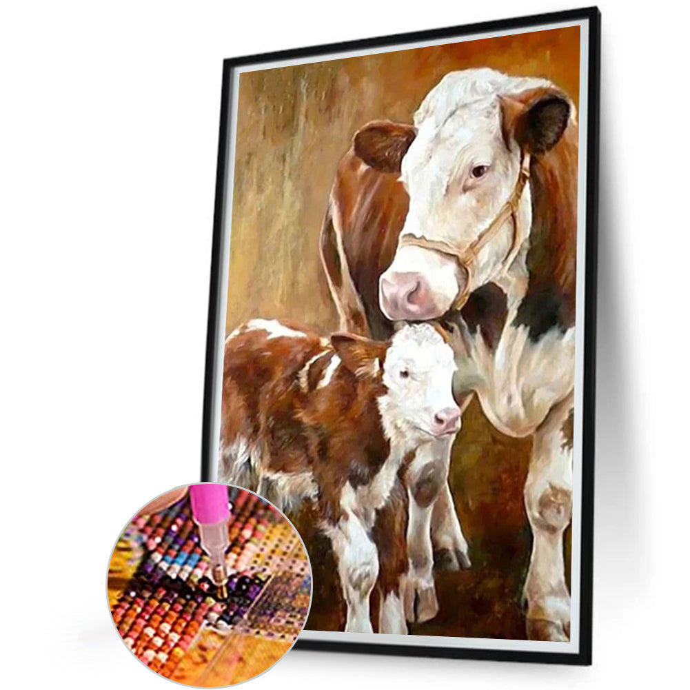 Two Cows - Full AB Dril Round Diamond Painting 45*60CM