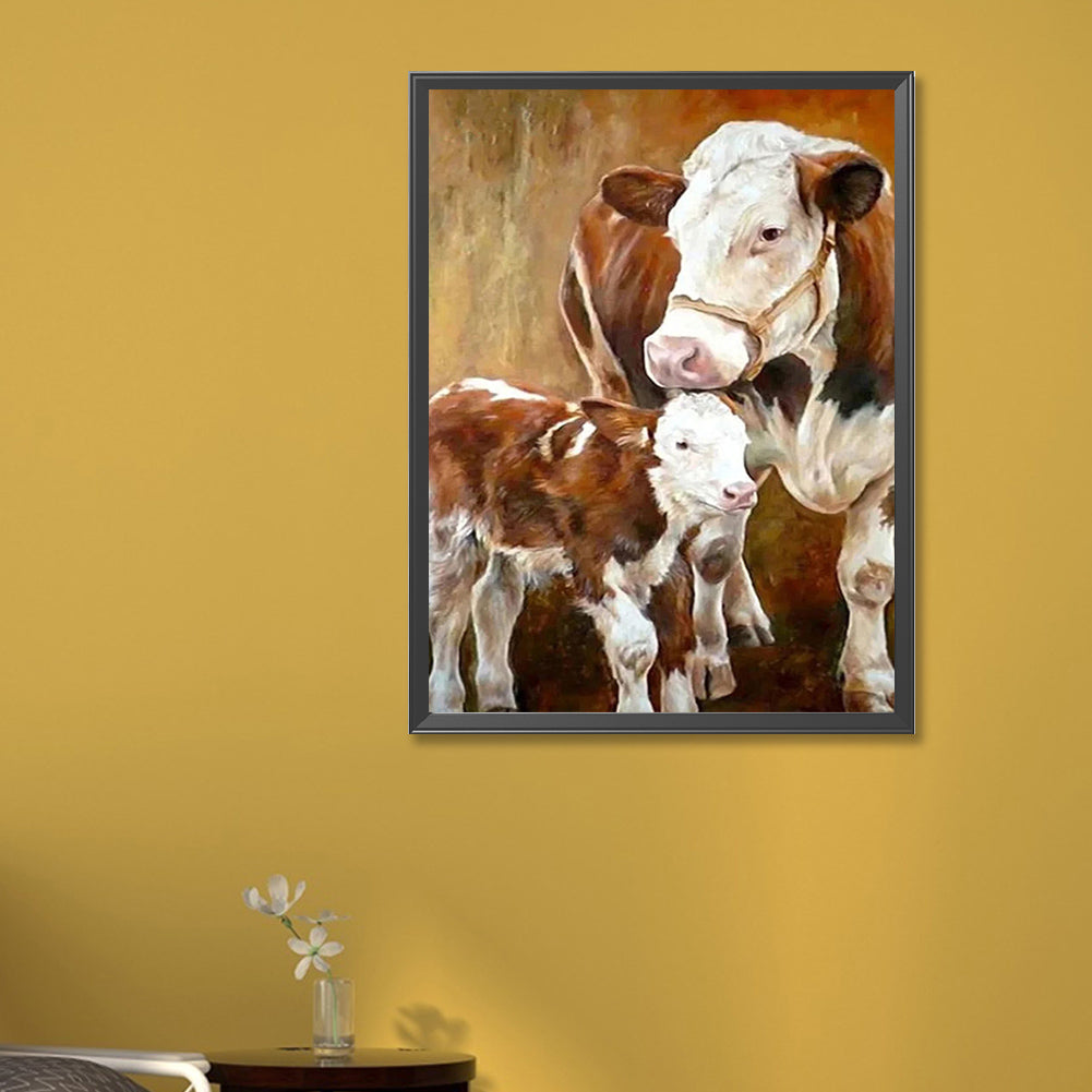 Two Cows - Full AB Dril Round Diamond Painting 45*60CM