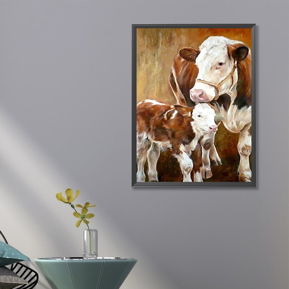 Two Cows - Full AB Dril Round Diamond Painting 45*60CM