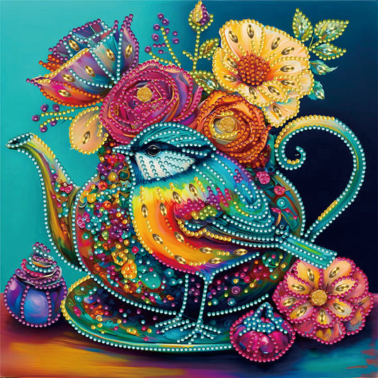 Dark Blue Atmosphere Bird - Special Shaped Drill Diamond Painting 30*30CM