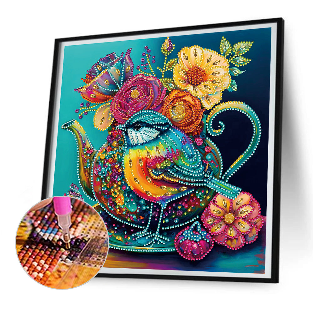 Dark Blue Atmosphere Bird - Special Shaped Drill Diamond Painting 30*30CM