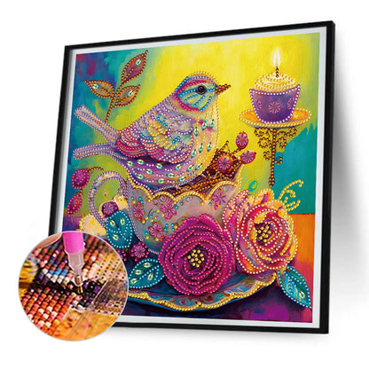 Yellow Atmosphere Bird - Special Shaped Drill Diamond Painting 30*30CM