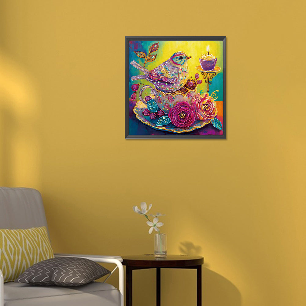 Yellow Atmosphere Bird - Special Shaped Drill Diamond Painting 30*30CM