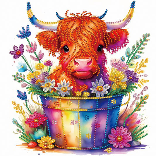 Color Bucket Consumes Cattle - Special Shaped Drill Diamond Painting 30*30CM