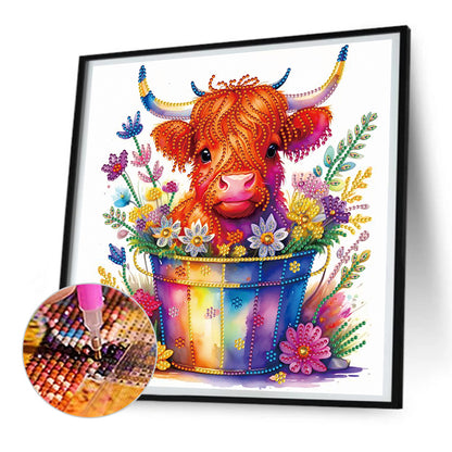 Color Bucket Consumes Cattle - Special Shaped Drill Diamond Painting 30*30CM