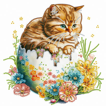 Easter Egg Kitten - Special Shaped Drill Diamond Painting 30*30CM