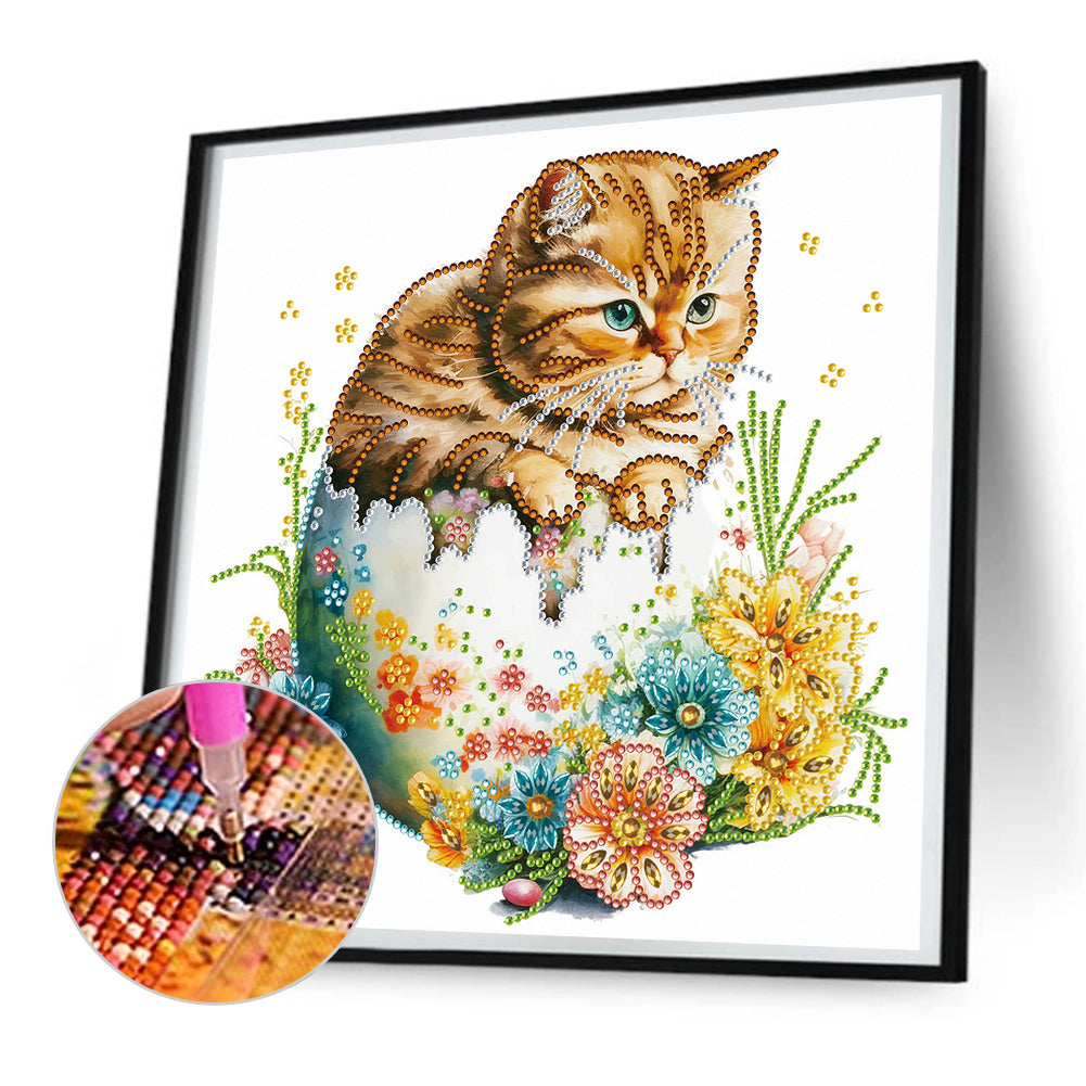 Easter Egg Kitten - Special Shaped Drill Diamond Painting 30*30CM