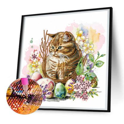 Kitten In The Nest - Special Shaped Drill Diamond Painting 30*30CM