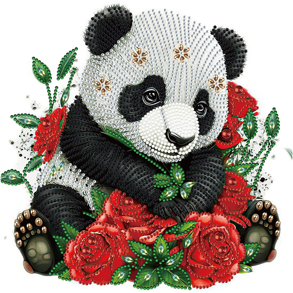 Rose Panda - Special Shaped Drill Diamond Painting 30*30CM