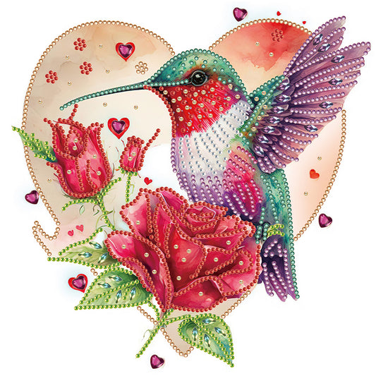 Rose Hummingbird - Special Shaped Drill Diamond Painting 30*30CM