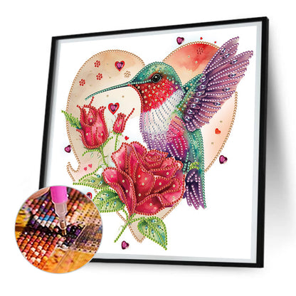 Rose Hummingbird - Special Shaped Drill Diamond Painting 30*30CM