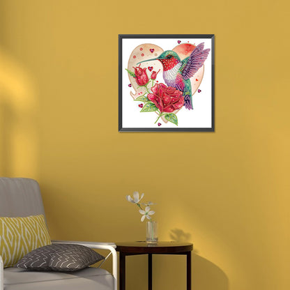 Rose Hummingbird - Special Shaped Drill Diamond Painting 30*30CM