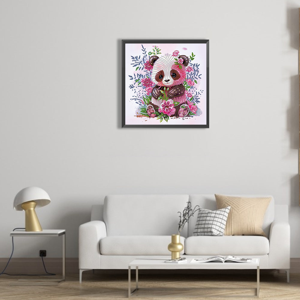 Pink Panda - Special Shaped Drill Diamond Painting 30*30CM