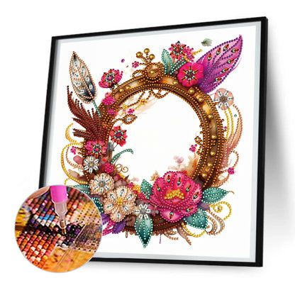 Feathers And Round Parts - Special Shaped Drill Diamond Painting 30*30CM