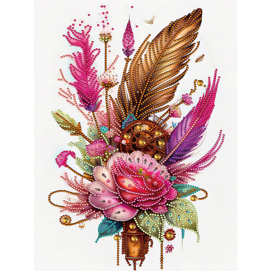 Feathers And Gears - Special Shaped Drill Diamond Painting 30*40CM