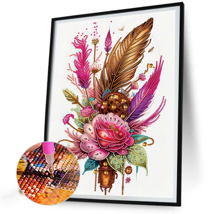 Feathers And Gears - Special Shaped Drill Diamond Painting 30*40CM