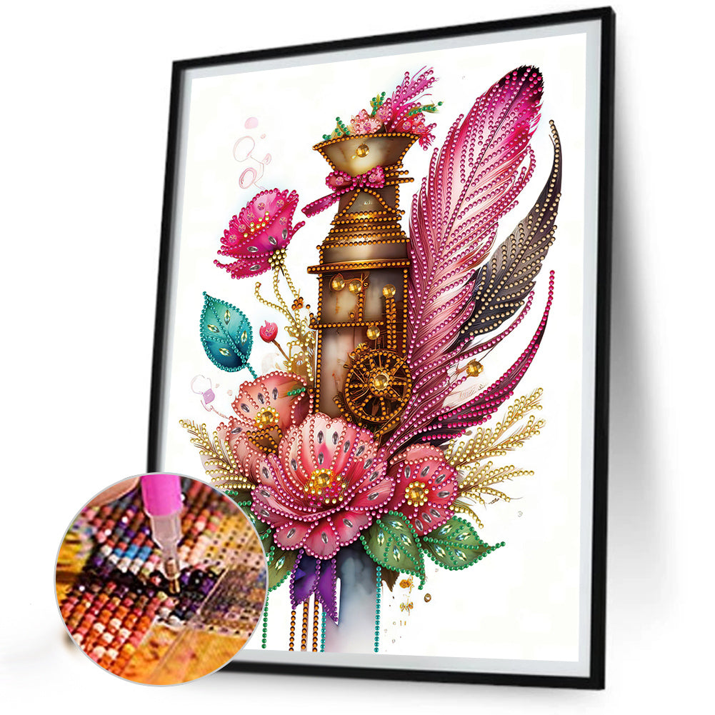 Feathers And Chimneys - Special Shaped Drill Diamond Painting 30*40CM