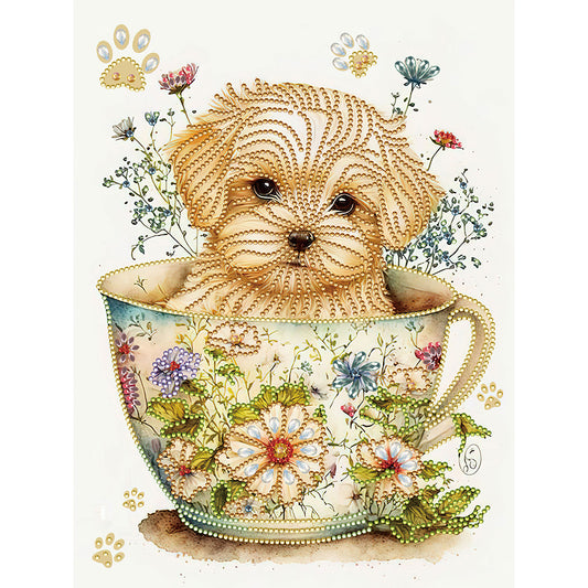 Cup Dog - Special Shaped Drill Diamond Painting 30*40CM
