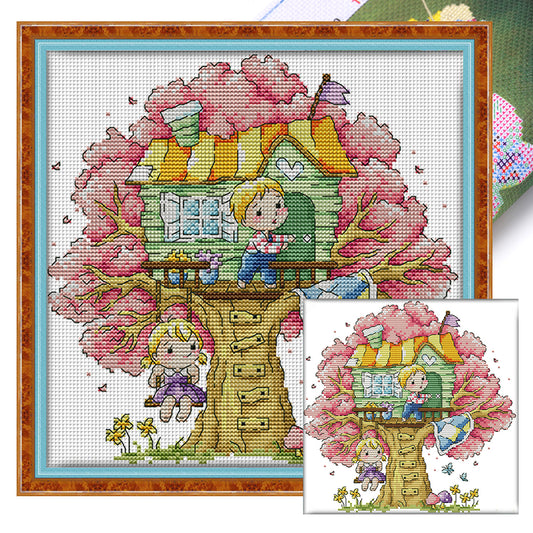 Summer - 14CT Stamped Cross Stitch 27*27CM(Joy Sunday)