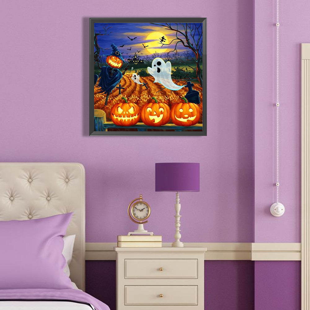 Pumpkin Ghost - Full Round Drill Diamond Painting 40*40CM