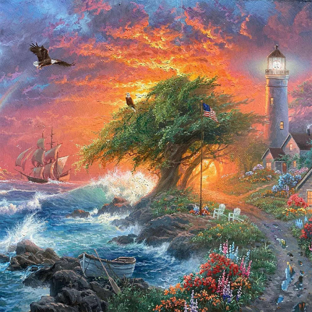 Coast - Full Round Drill Diamond Painting 40*40CM