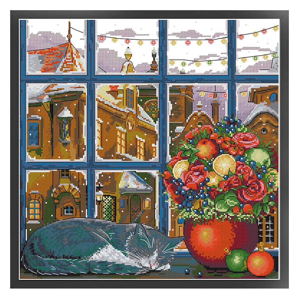 Winter Dreams - 14CT Stamped Cross Stitch 41*41CM(Joy Sunday)