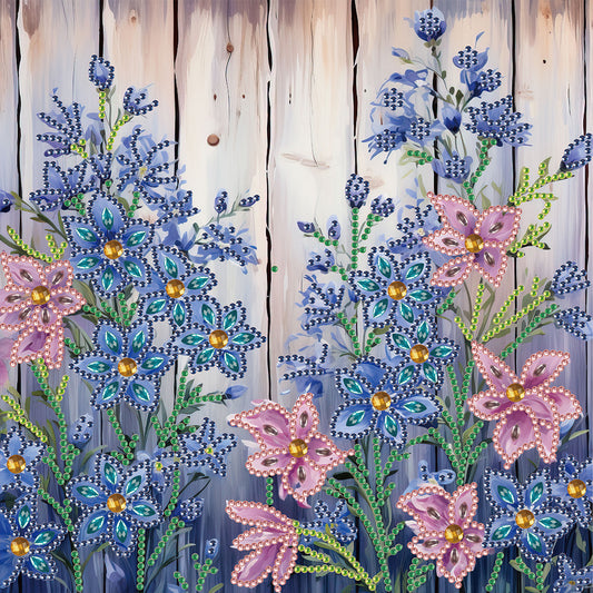 Flowers In Fence - Special Shaped Drill Diamond Painting 30*30CM