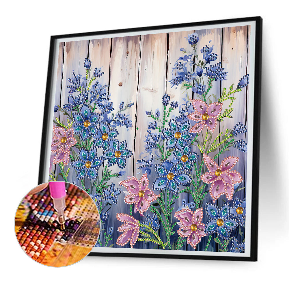 Flowers In Fence - Special Shaped Drill Diamond Painting 30*30CM