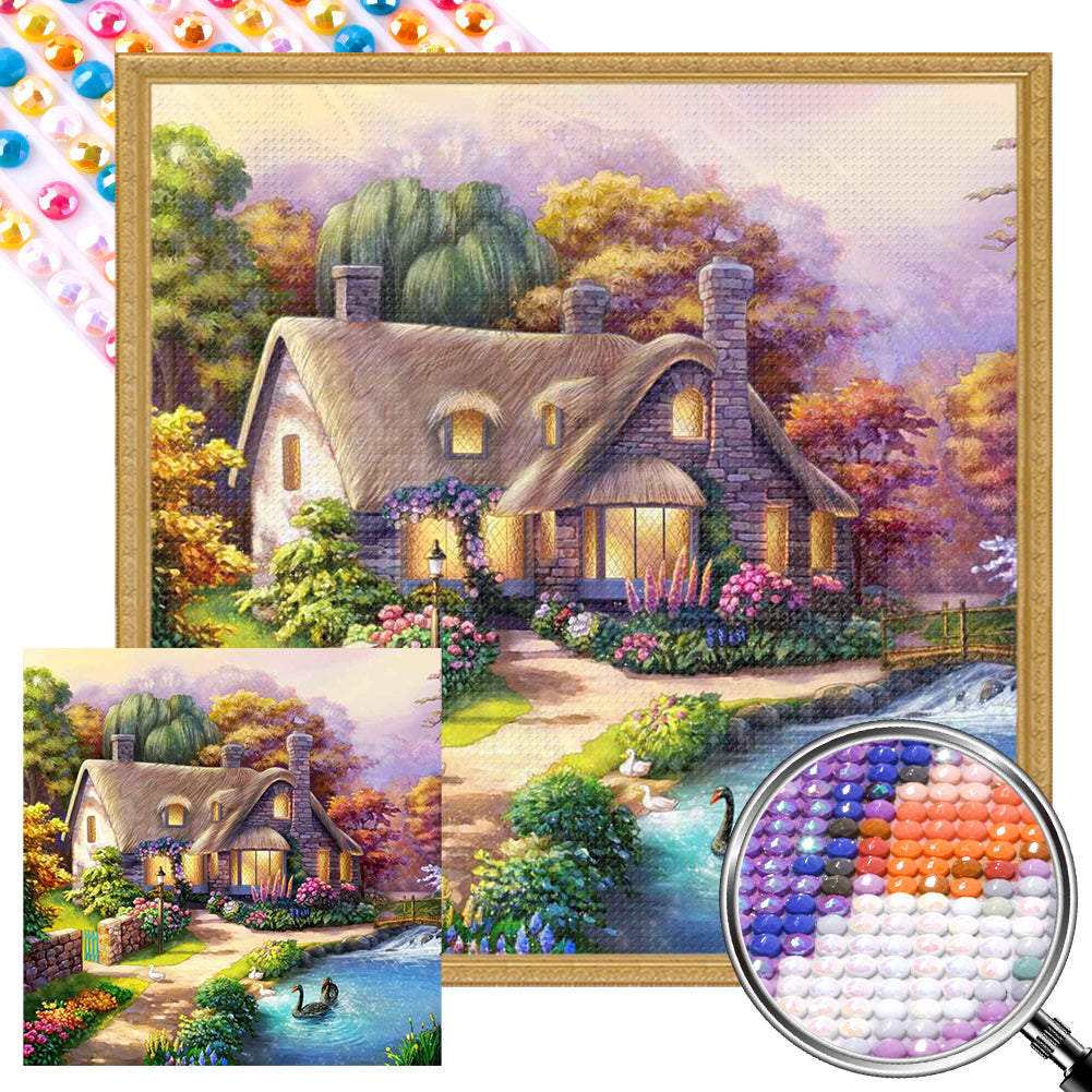 Country House - Full AB Dril Round Diamond Painting 40*40CM